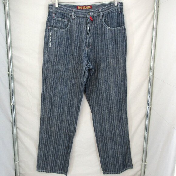 Maurice Malone MO JEANS Textured Denim Hip Hop 90's Blue Jeans RN94517 Size 34 - Picture 1 of 13